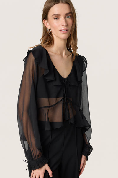 SLJatessan Blouse LS Black - 30408669 Thumbnail
