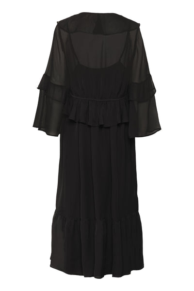 SLJatessan Frill Dress LS Black - 30408670 Thumbnail
