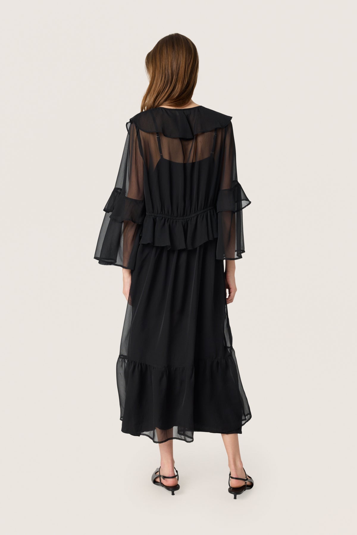 SLJatessan Frill Dress LS Black - 30408670