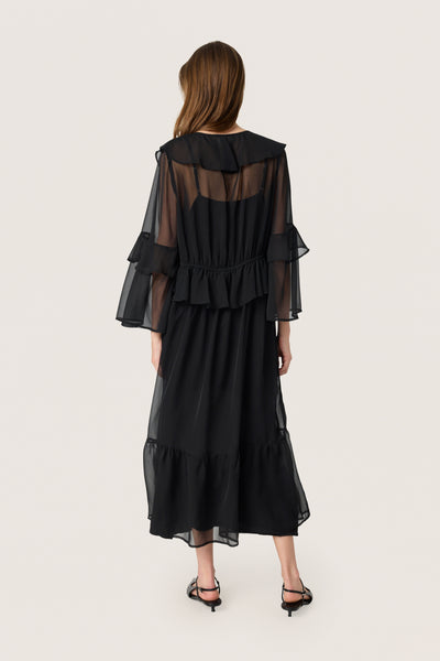 SLJatessan Frill Dress LS Black - 30408670 Thumbnail