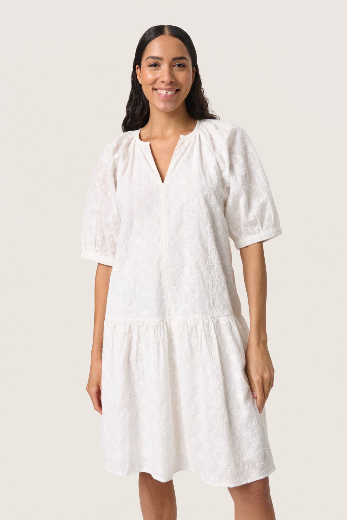 SLIsja Dress SS Broken White - 30408673