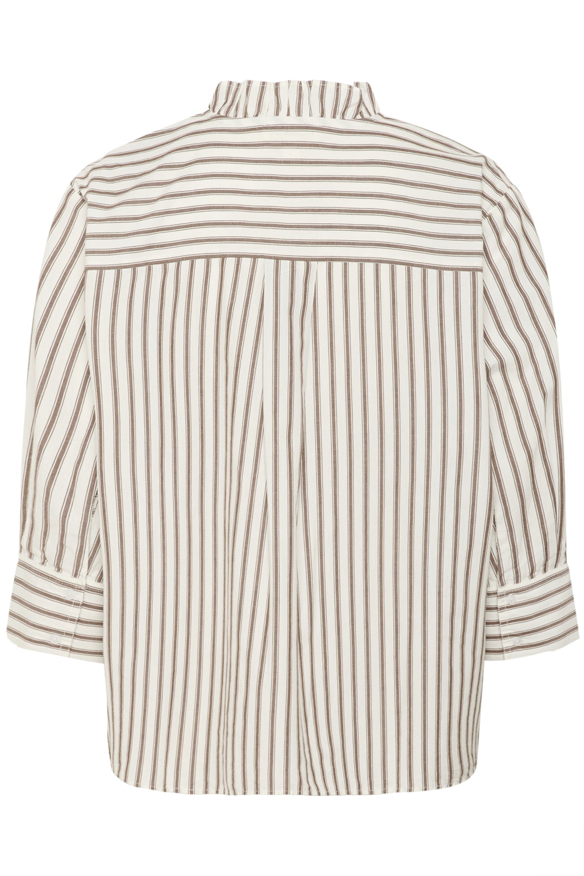 SLMunevo Frill Shirt SS Brown and White Stripe - 30408676
