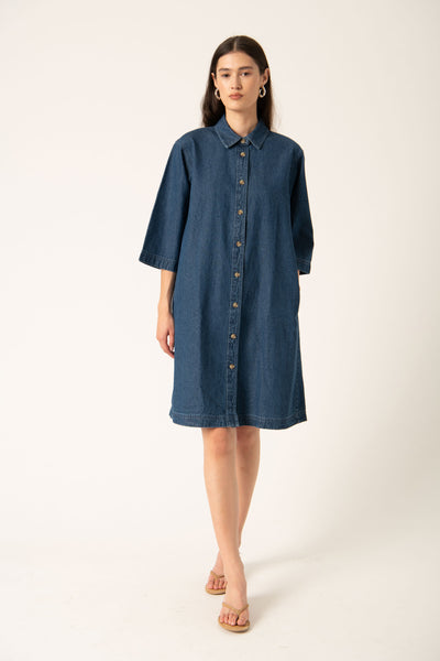 SLDielle Denim Dress Medium Blue Denim - 30409070 Thumbnail