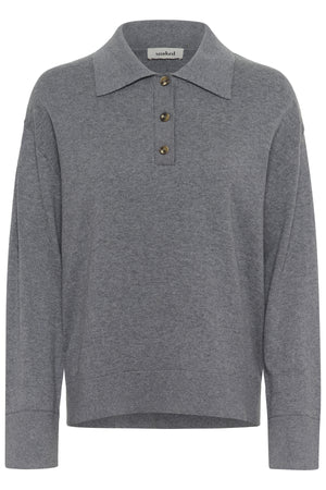 SLSanja Polo Pullover Grey Melange - 30409077
