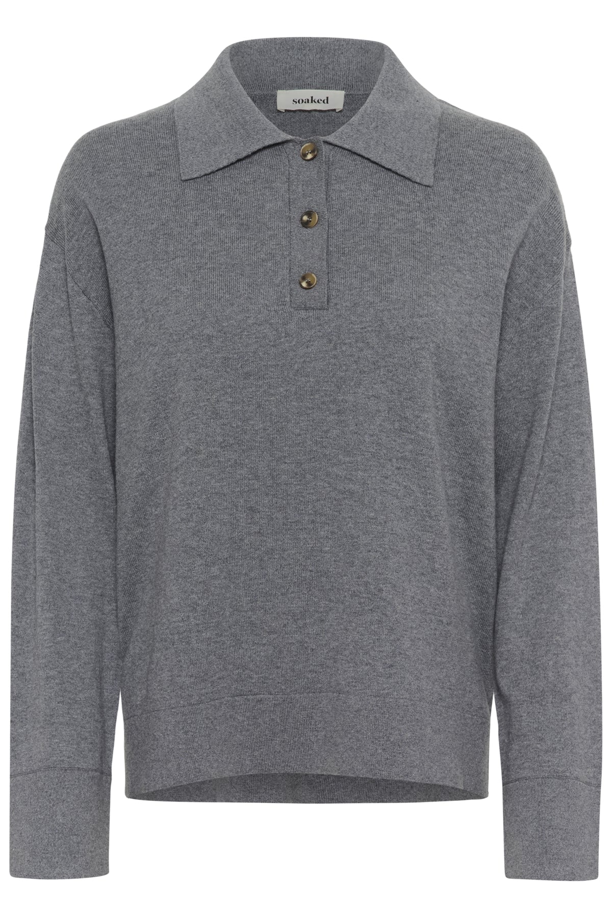 SLSanja Polo Pullover Grey Melange - 30409077