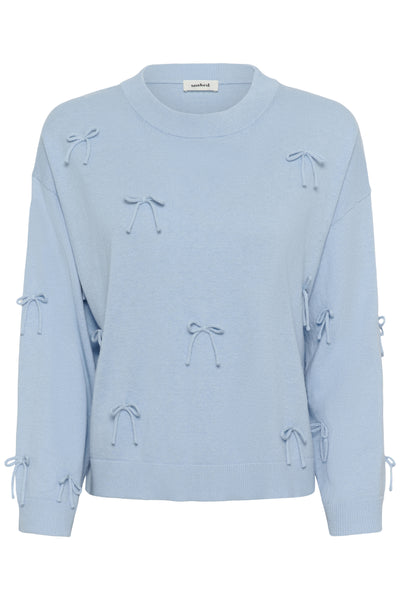 SLSanja Bow Pullover LS POWDER BLUE - 30409079 Thumbnail