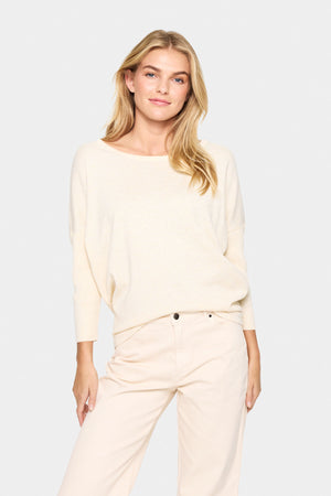 A2561, MilaSZ R-Neck Pullover Babys Breath Melange - 30500003