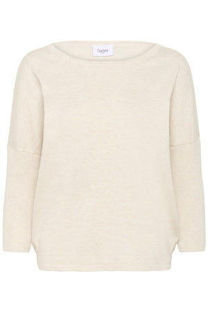 A2561, MilaSZ R-Neck Pullover Fog Melange - 30500003