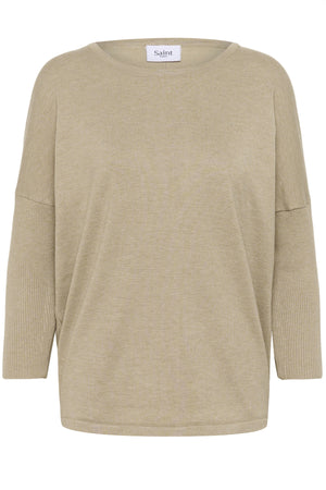 A2561, MilaSZ R-Neck Pullover Plaza Taupe Melange - 30500003