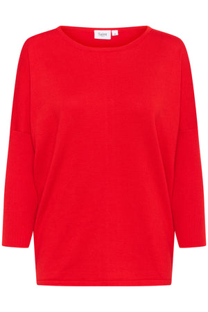 A2561, MilaSZ R-Neck Pullover Flame Scarlet - 30500003