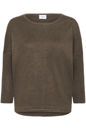 A2561, MilaSZ R-Neck Pullover Major Brown Melange - 30500003