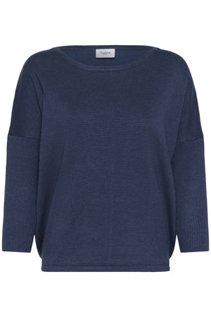 A2561, MilaSZ R-Neck Pullover Titan Melange - 30500003