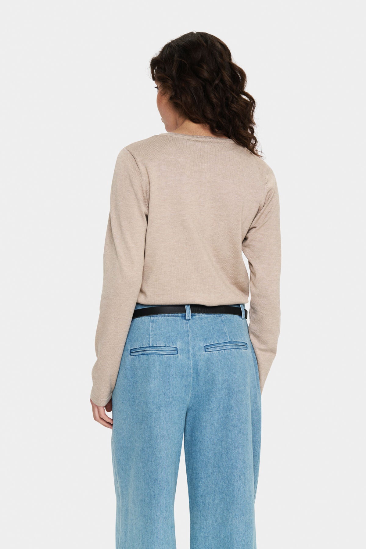 A8661, MilaSZ R-Neck Cardigan Plaza Taupe Melange - 30500005