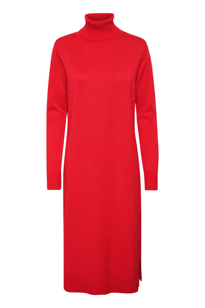 MilaSZ Roll Neck Long Dress Racing Red - 30511420 Thumbnail