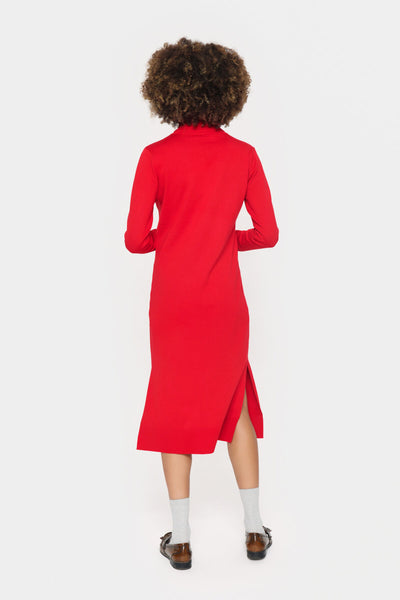 MilaSZ Roll Neck Long Dress Racing Red - 30511420 Thumbnail