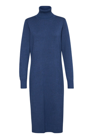 MilaSZ Roll Neck Long Dress Titan Melange - 30511420