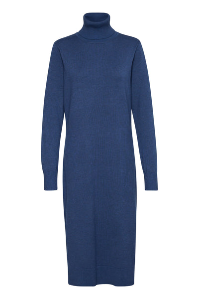 MilaSZ Roll Neck Long Dress Titan Melange - 30511420 Thumbnail