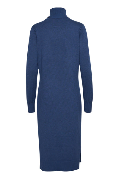 MilaSZ Roll Neck Long Dress Titan Melange - 30511420 Thumbnail