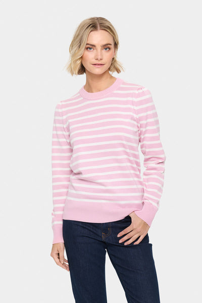 MilaSZ Striped Pullover Pink Nectar/Ice Mel Stripe - 30513355 Thumbnail