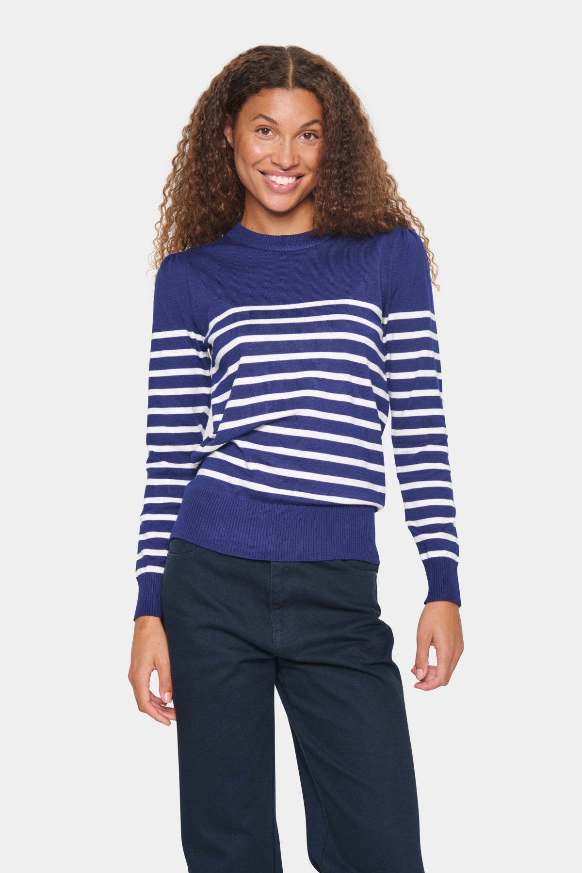 MilaSZ LS Striped Pullover Midnight Sail - 30513771