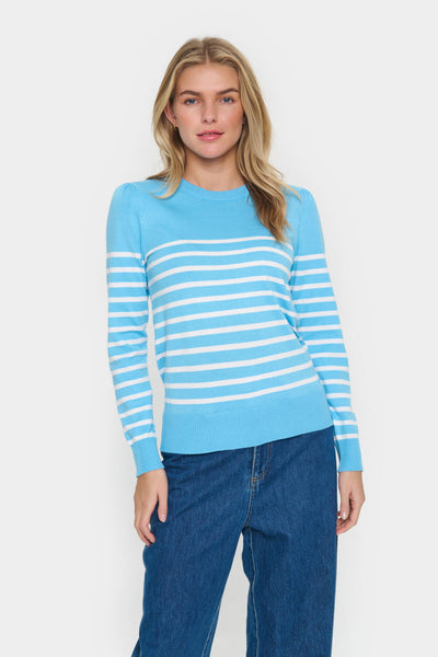 MilaSZ LS Striped Pullover Ethereal Blue Ice Stripe - 30513771 Thumbnail