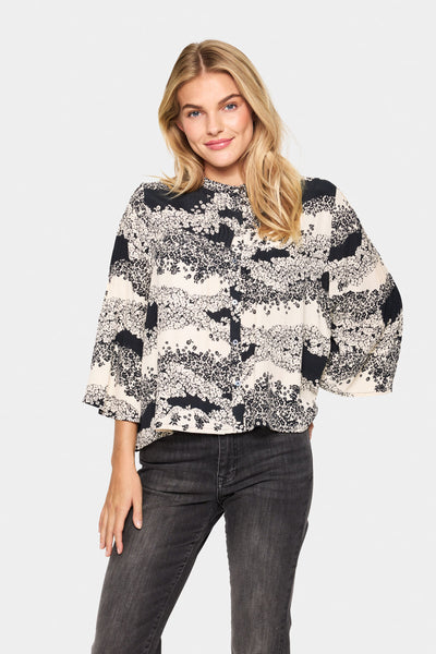 IselinSZ Blouse Black Wavy Flowers - 30513799 Thumbnail