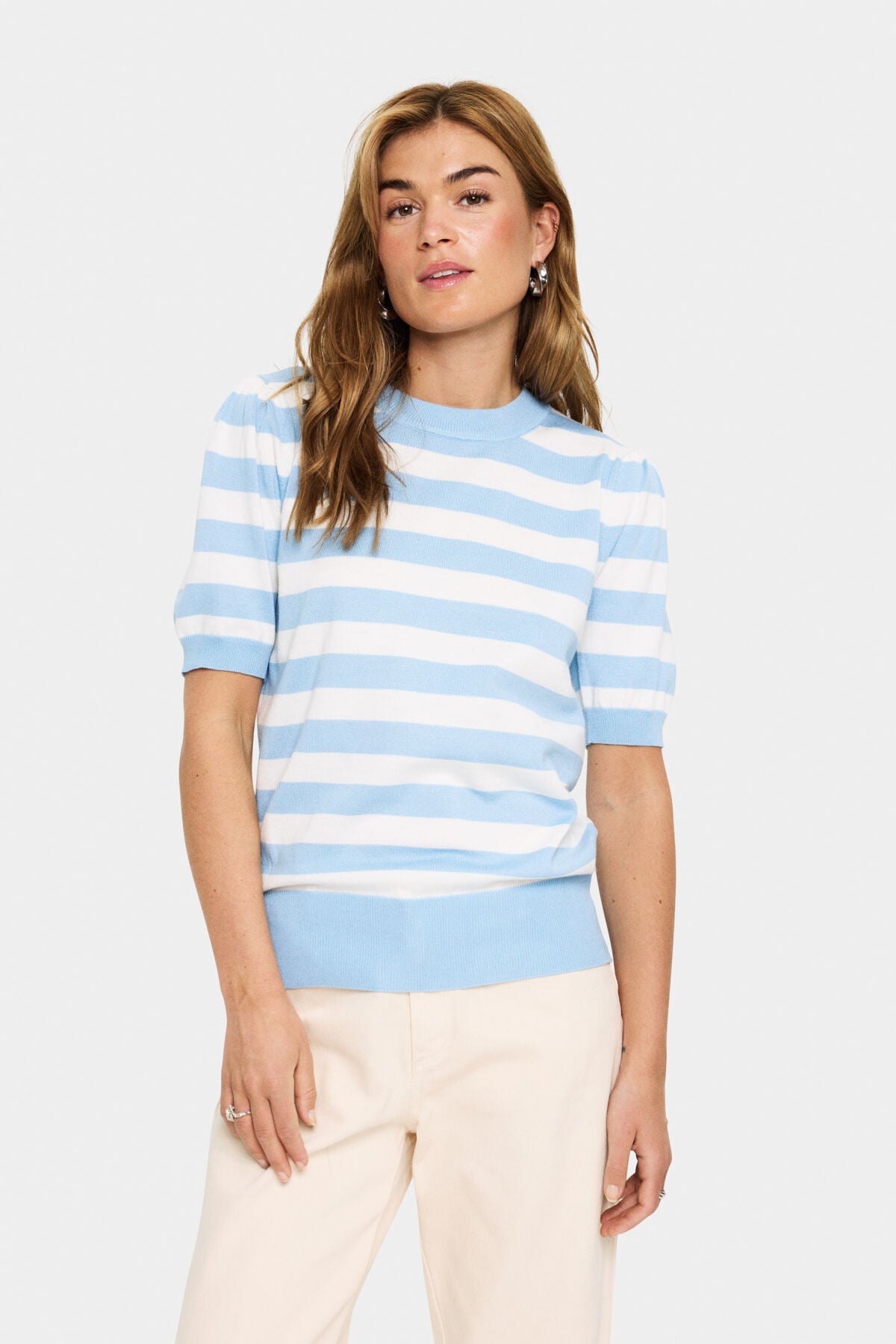 MilaSZ SS Block Stripe Pullove Airy Blue Ice Block Stripe - 30513931