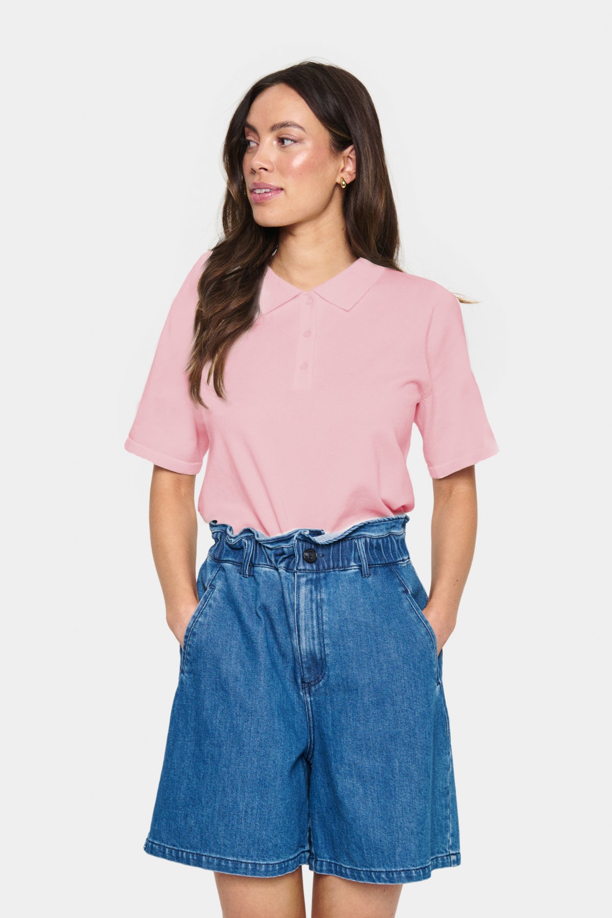 MilaSZ Polo SS Pullover Pink Nectar - 30513958