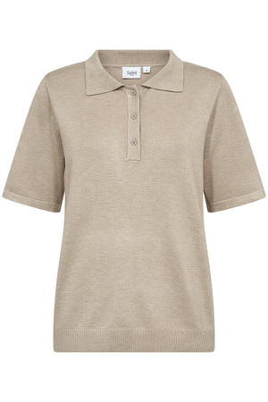 MilaSZ Polo SS Pullover Plaza Taupe Melange - 30513958