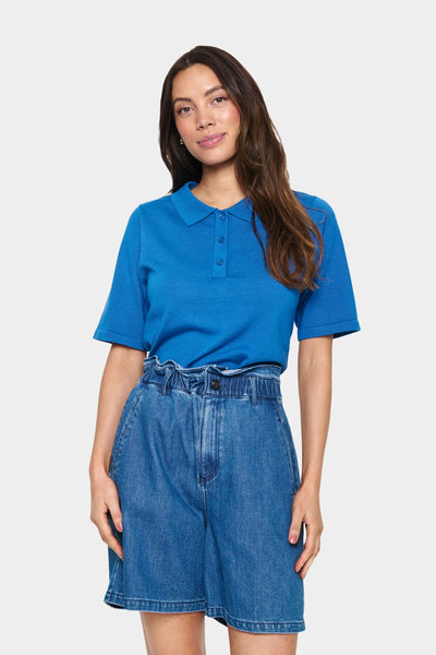 MilaSZ Polo SS Pullover Campanula - 30513958 Thumbnail