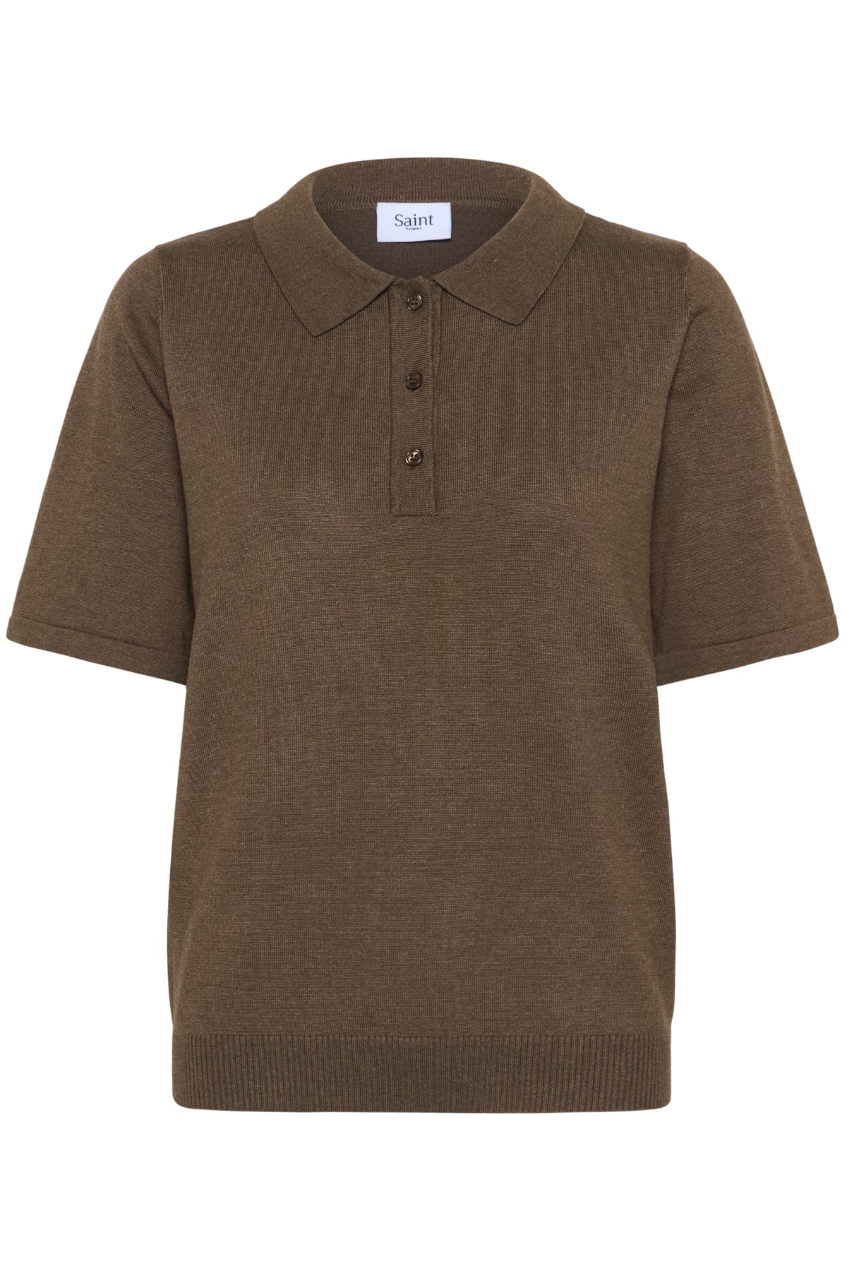 MilaSZ Polo SS Pullover Fondue Fudge Melange - 30513958