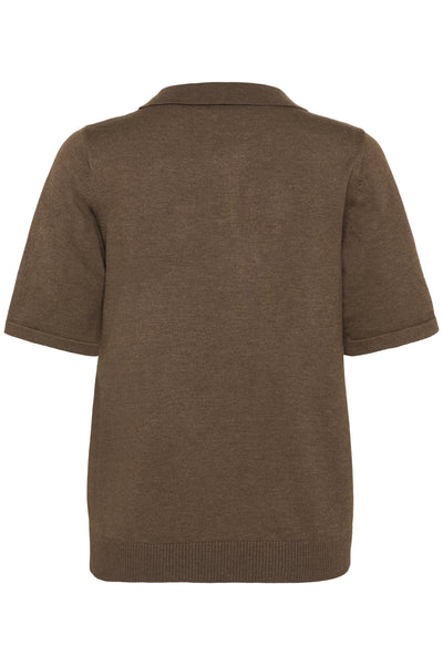 MilaSZ Polo SS Pullover Fondue Fudge Melange - 30513958 Thumbnail