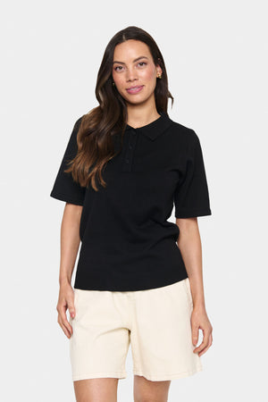 MilaSZ Polo SS Pullover Black - 30513958