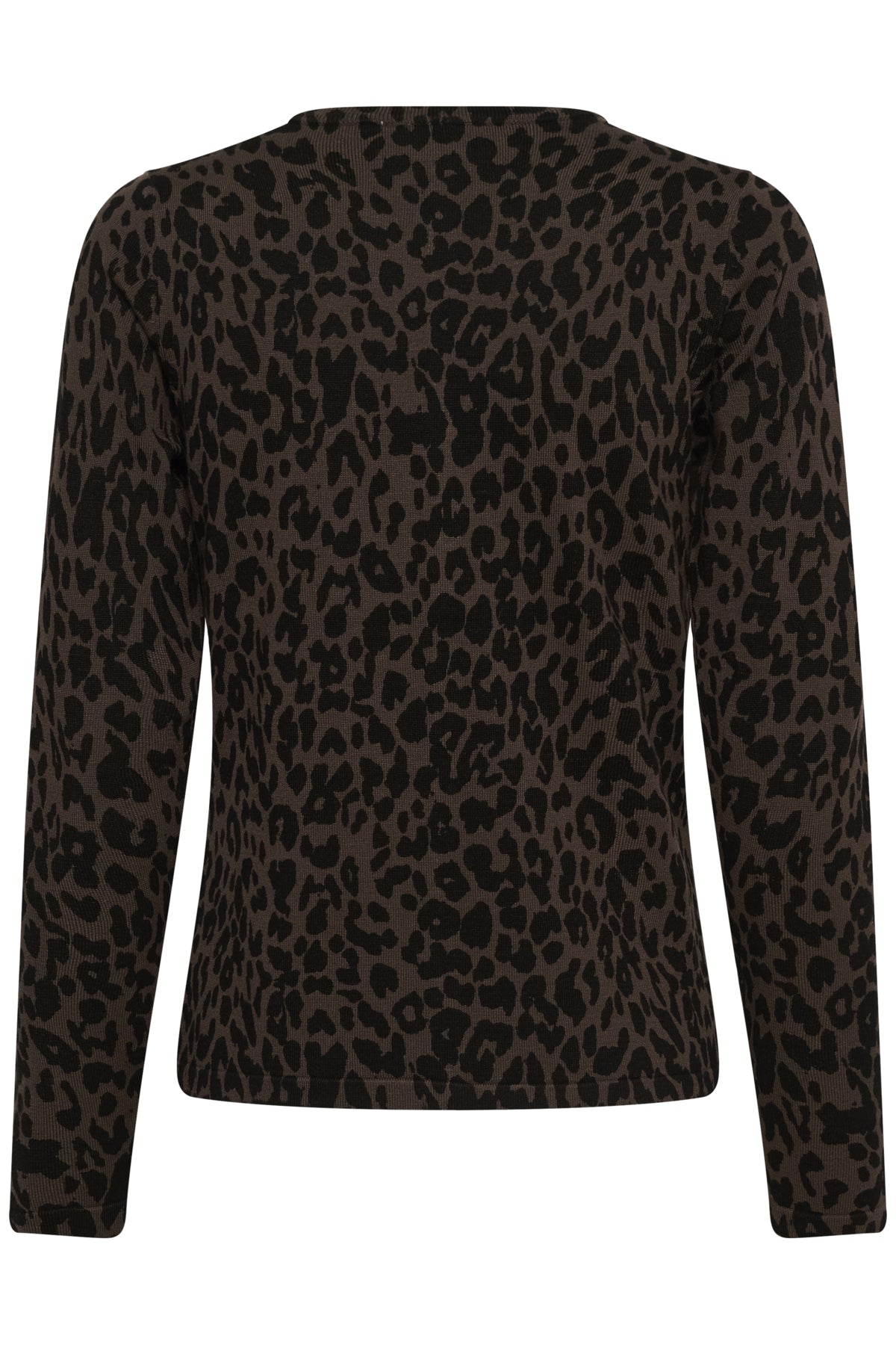 ZhilaSZ R-neck Cardigan Chocolate Brown Leopard - 30513973