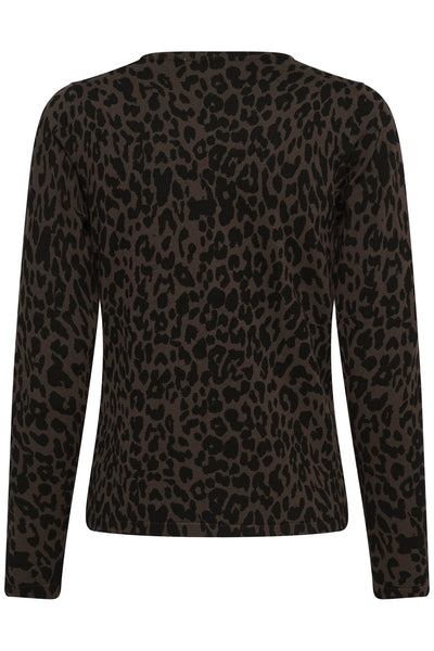 ZhilaSZ R-neck Cardigan Chocolate Brown Leopard - 30513973 Thumbnail