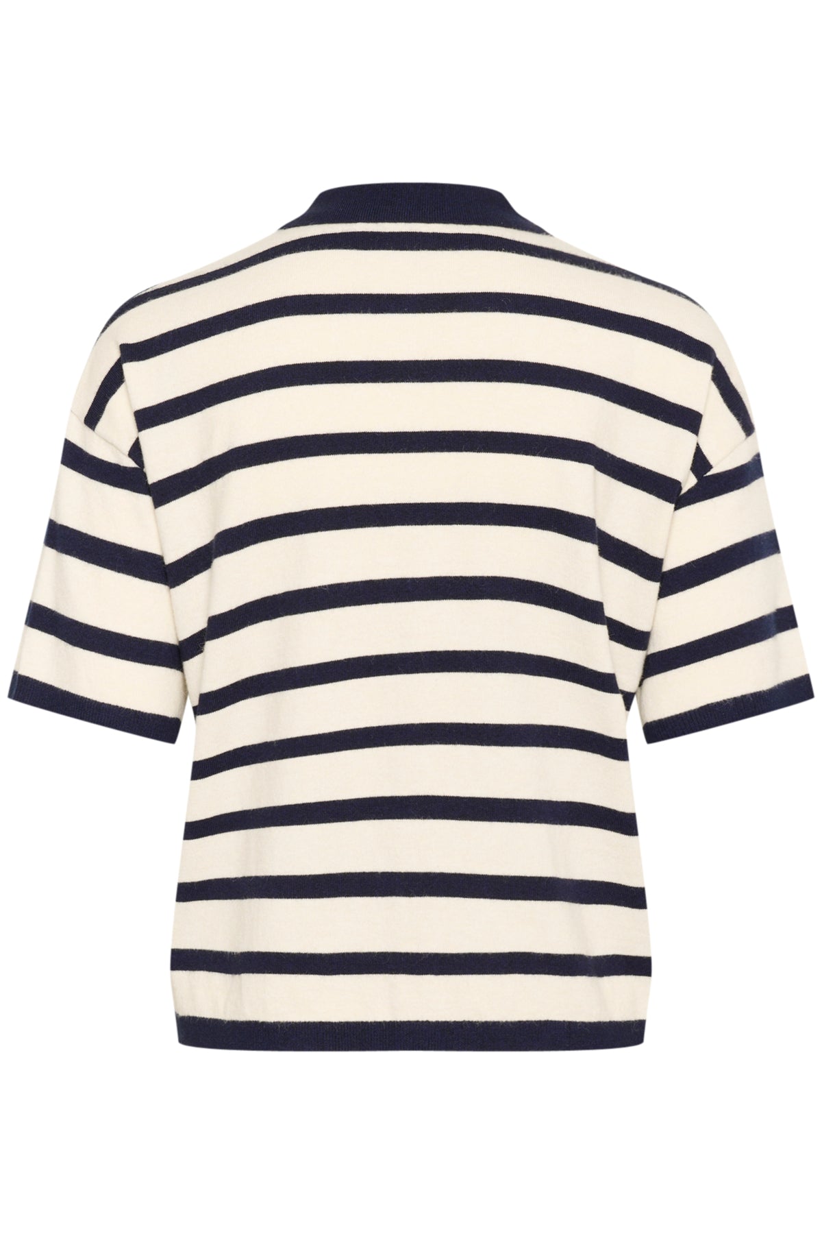 LikamSZ Striped Polo Cardigan Winter White Nightsky Stripe - 30514160