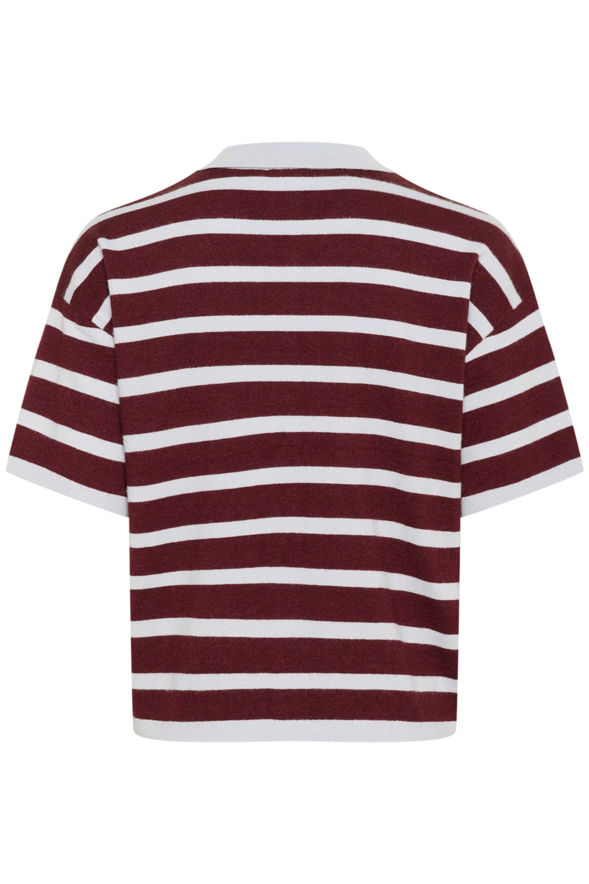 LikamSZ Striped Polo Cardigan Chocolate Gray Dawn Stripe - 30514160
