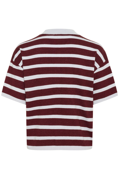 LikamSZ Striped Polo Cardigan Chocolate Gray Dawn Stripe - 30514160 Thumbnail