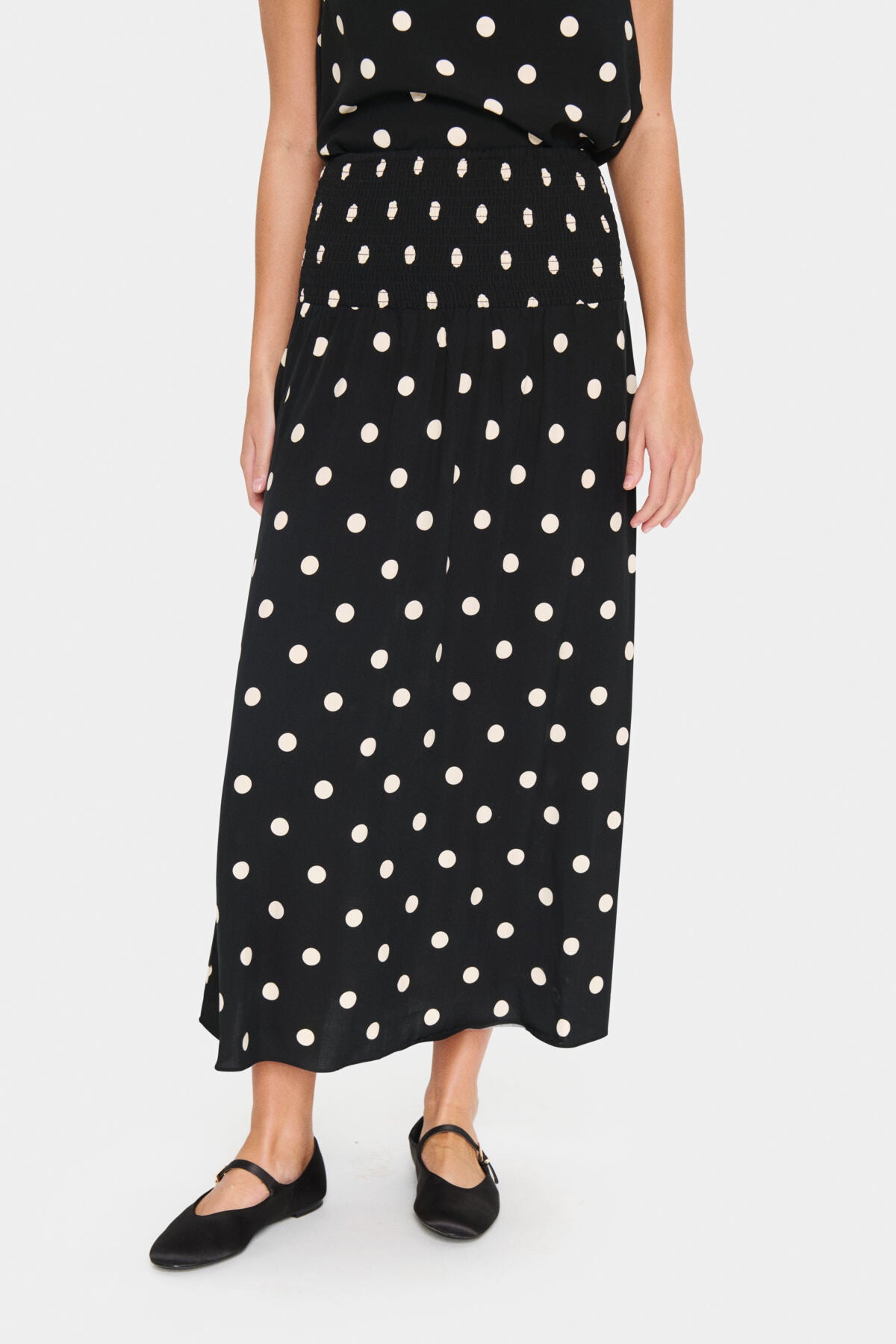 GislaSZ Maxi Skirt Black Creme Brulee Big Dot - 30514246