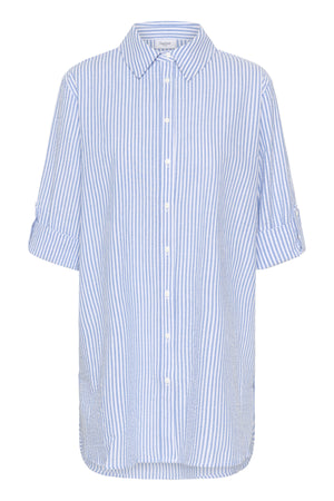 HaddaSZ Tunic Chambray Blue White Stripe - 30514254