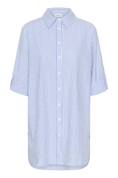 HaddaSZ Tunic Chambray Blue White Stripe - 30514254 Thumbnail