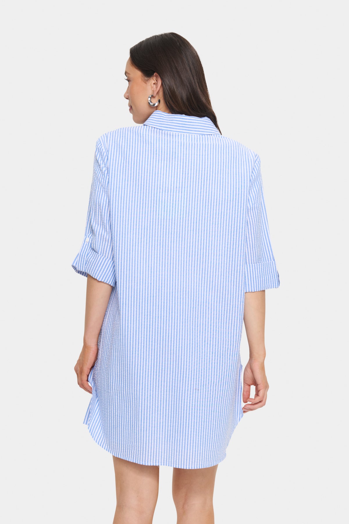HaddaSZ Tunic Chambray Blue White Stripe - 30514254