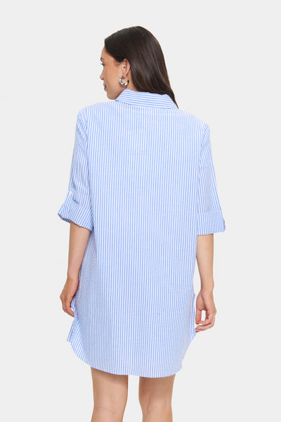 HaddaSZ Tunic Chambray Blue White Stripe - 30514254 Thumbnail