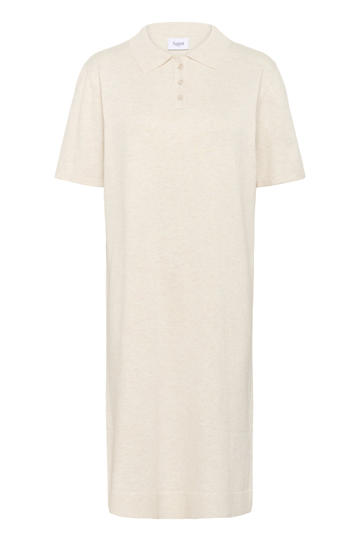 MilaSZ Polo SS Dress Fog Melange - 30514319