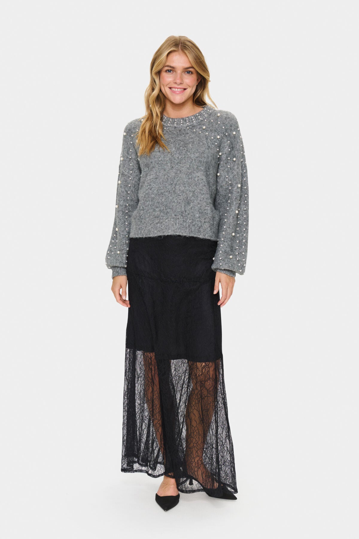 MadeleineSZ Pullover Gunmetal Melange - 30514376