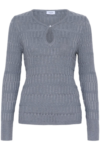 MelgaSZ Pullover Mist Grey Melange - 30514390 Thumbnail