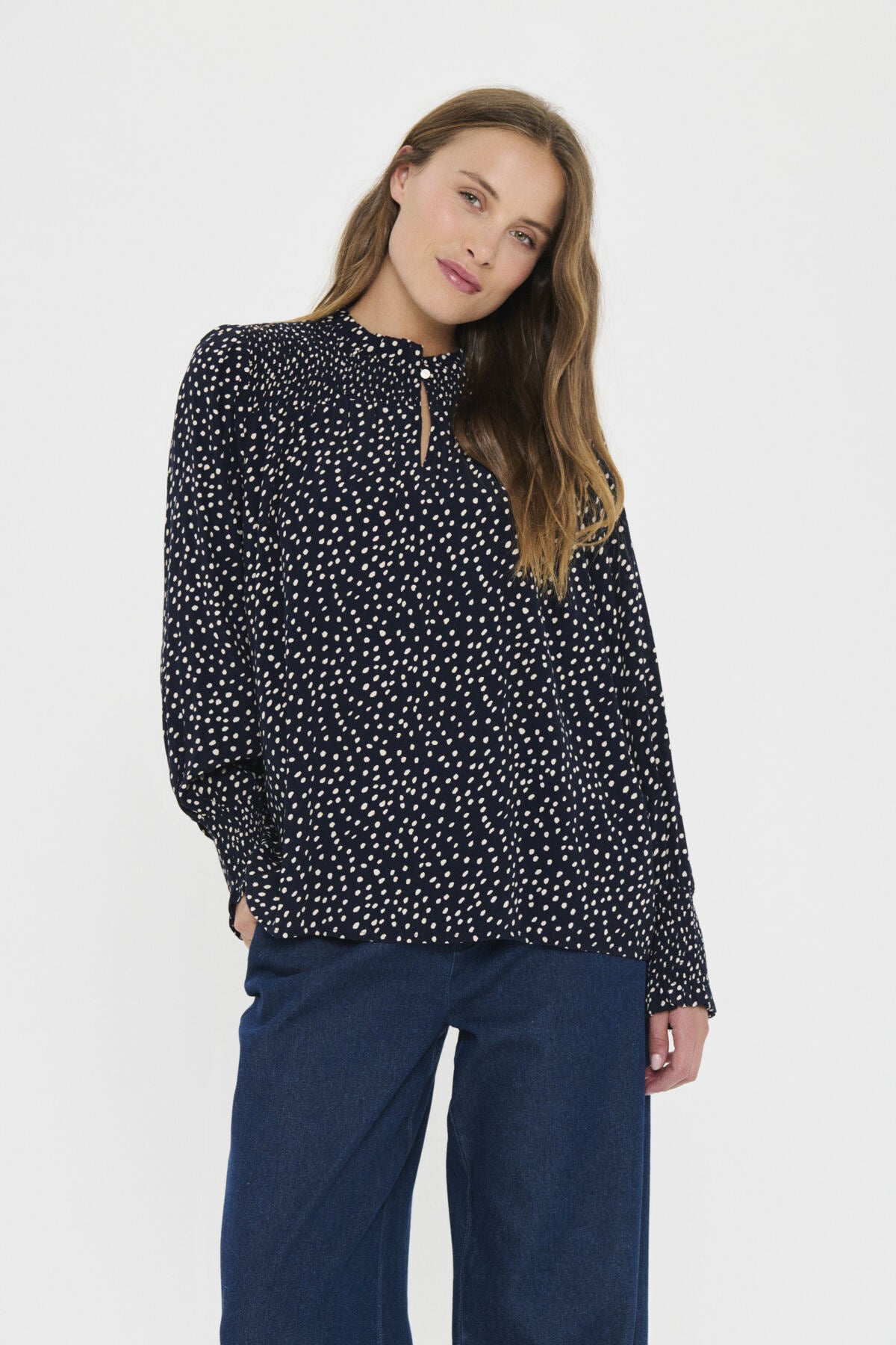 MalikaSZ Blouse NightSky Creme Drea Dot - 30514405