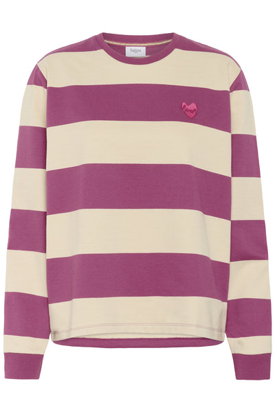MajsaSZ Sweatshirt Red Violet Beige Block Stripe - 30514451 Thumbnail