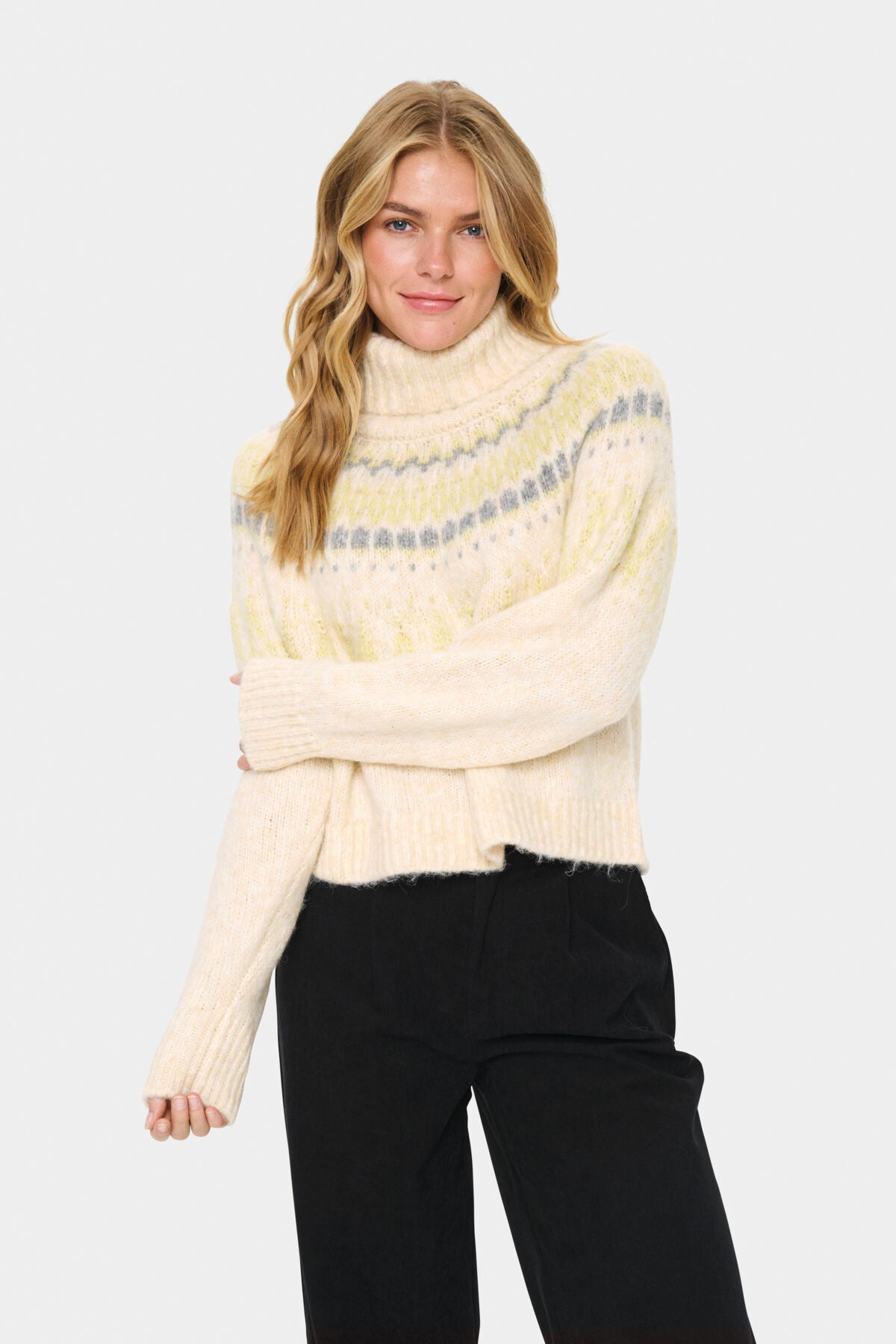 MegnaSZ Rollneck Pullover Ice Melange - 30514467