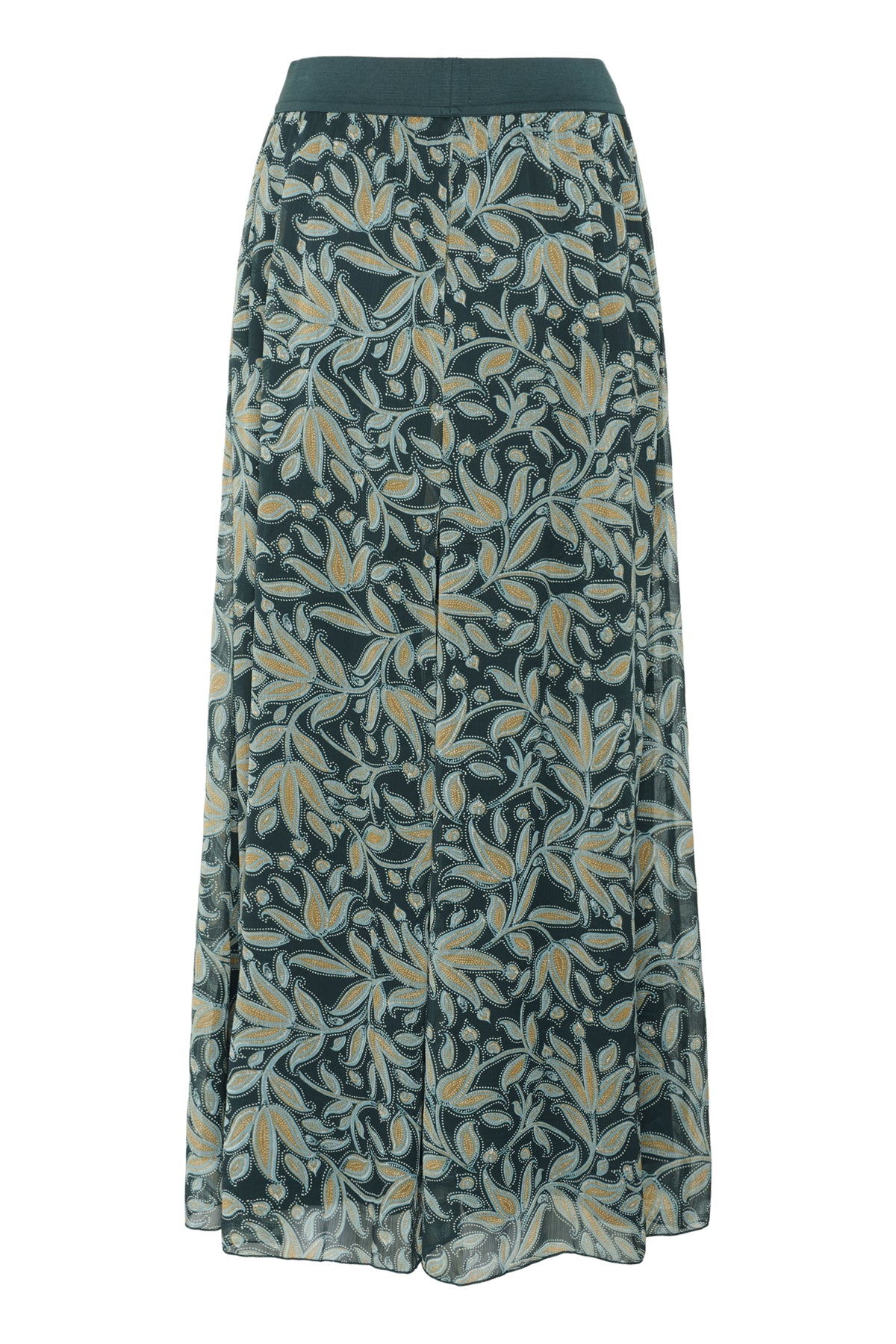 MiljaSZ Crinkle Maxi Skirt Pine Autumn Floral - 30514476